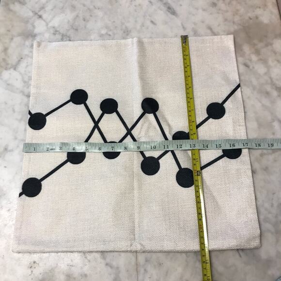 70s Art Deco vibe on geometric linen accent throw pillow cover NEW 18" x 18" - Picture 8 of 10